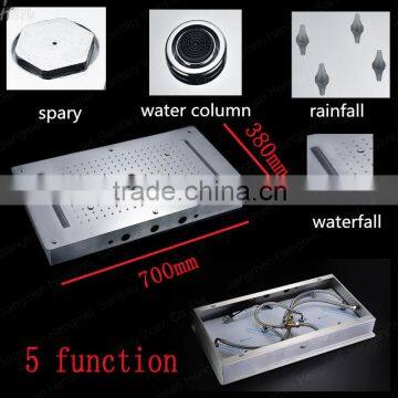 Luxury Bathroom Accessories 380*700mm Embedded Ceiling Shower Mixer Rain Shower Faucet Bubble Mist photo-5