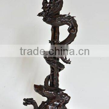 High Quality and BeautifulDragon and Bamboo Design Vase , Incense Burner , and Candlestick Set Made in Japan photo-4