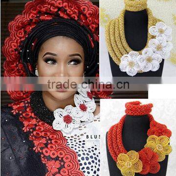 New flower design african beads jewelry set for wedding/asoebi coral jewelry/Aso Oke beads necklace jewelry                        
                                                Quality Choice