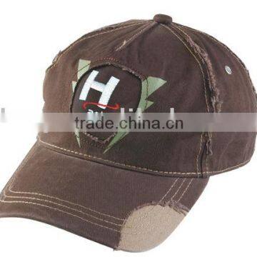 printing 100% cotton washed destroyed baseball cap