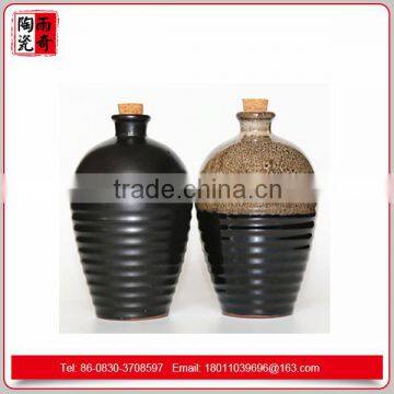 household ceramic bottle ceramic jar with wooden lid