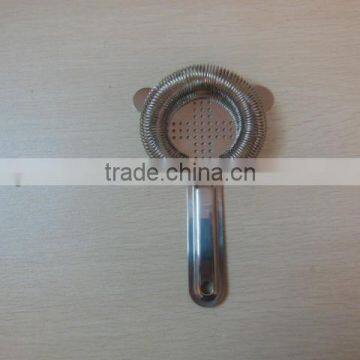 18/8 stainless steel cocktail bar strainer, ice cocktail strainer