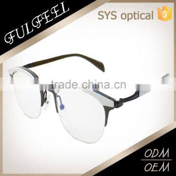 Novelty eyebrow frame half rimless optical glasses