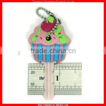 Delicious Ice Cream 3D Soft pvc key cover with bead chain and plastic keys (MYD-KC1656)