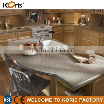 Customized Solid Surface Acrylic Kitchen Molded Sink Countertop