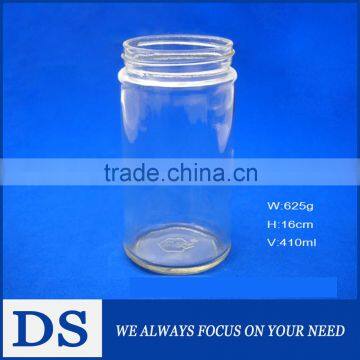 410ml /14oz wholesale wide-mouth clear glass pickles jar