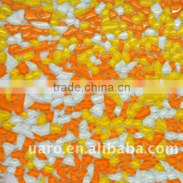 Free Style Orange Irregular Crystal Glass Mosaic Loose Form Mosaic Kits