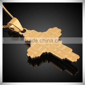 Gold Copper Athena Wide Cross Pendant Essential Oil Metal Jewelry photo-3