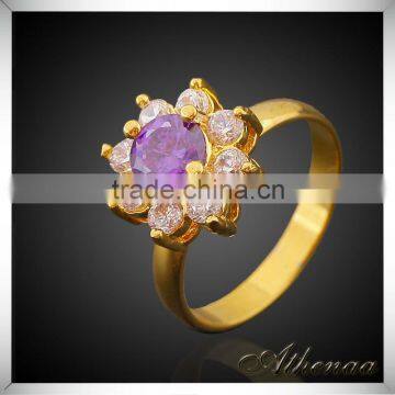 High Quality Brass Fashion Flower Ring Gold Jewelry Ring Yiwu Factory Jewelry