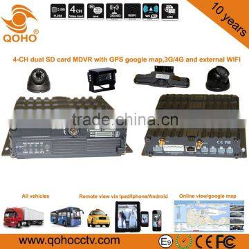 4 channel 258GB SD Car Mobile DVR GPS 3G WIFI For Vehicles With Full-Metal Housing