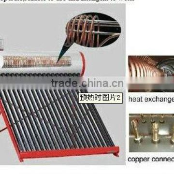 heat pipe compact pressure solar water heater with copper coil