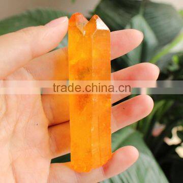 Natural Aura Quartz Crystal Titanium Coating Crystal Point photo-2