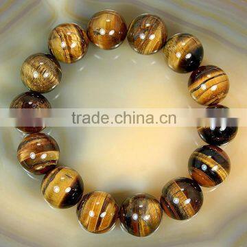 16mm round loose natural tiger eye hand made gemstone bracelets