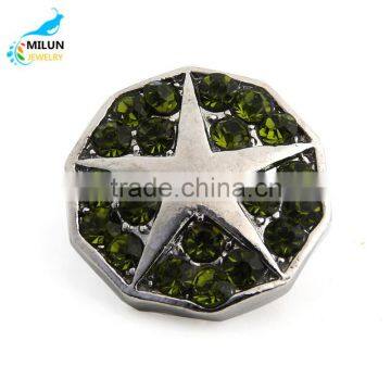 2016 new bulk metal crystal pearl rhinestone crystal snap button