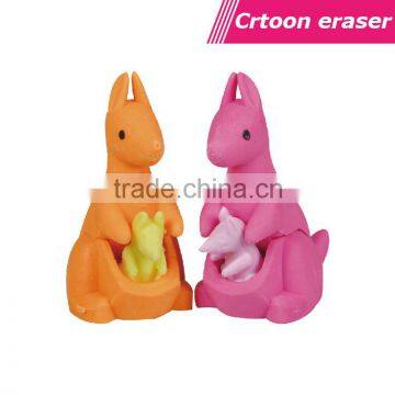 Kangaroo shaped 3d animal erasers