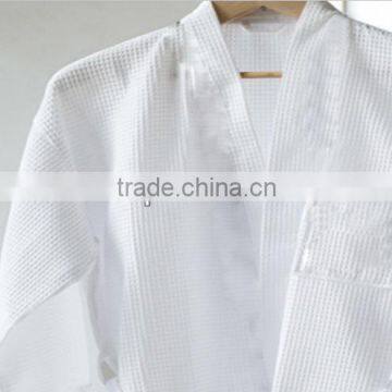 100% Cotton Kimono Collar Waffle Bathrobe Hotel Thin Robe