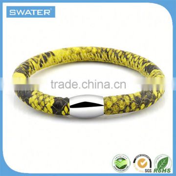 New Machine 2016 Fashion Yellow Python Leather Bracelet