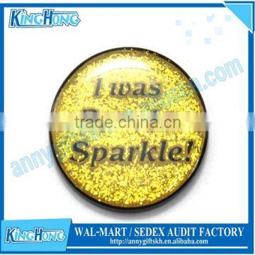 Glittering black nickle plated sparkle design Ball Marker