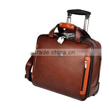 100% genuine cowhide leather trolley bag,travel bag,good for your business trip