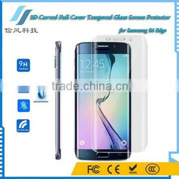 Transparent 3D Curved Full Cover Tempered Glass for S6 Edge