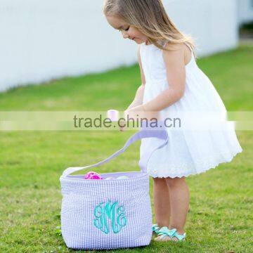 Wholesale Boutique Easter Basket Monogrammable Seersucker Bucket photo-5