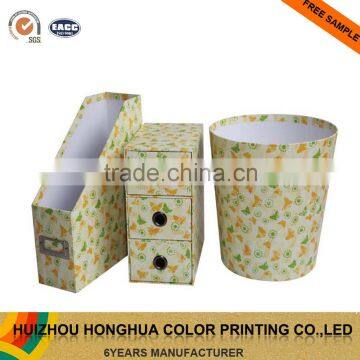 Paper Office Stationery Set File Holder Drawer Waste Basket Set