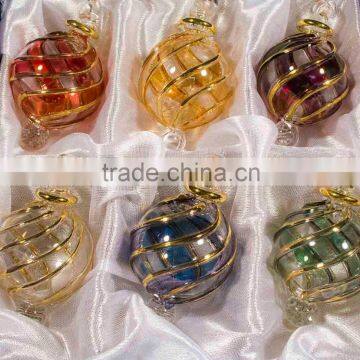 Glass Christmas Ornaments - Set of 6