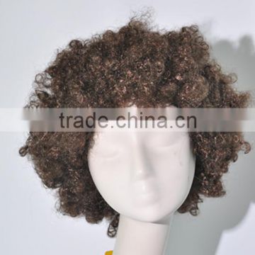 Dark brown Afro curls wig short wig for man wig for fans N362