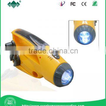 2016 Solar-Energy LED Dynamo Flashlight new solar dynamo flashlight torch new solar hand cranking LED light with radio