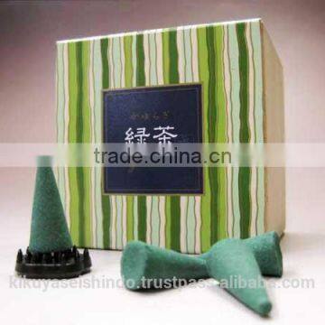 Japanese cone incense, Green tea, Kayuragi series, (12 cones), Nippon Kodo