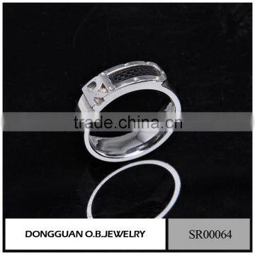 Fashionable Jewelry Men's Ring With White Gold Color /Stainless Steel Ring Designs