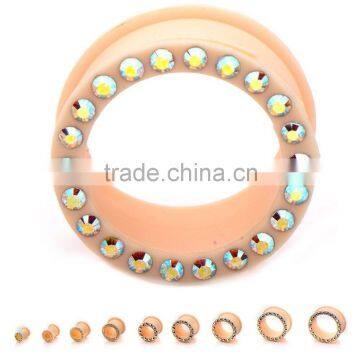 Skin silicone gem ear tunnel 4mm-25mm jewelry