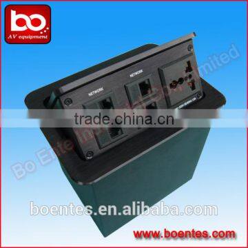 Aluminum Brushed Conference Table Socket Box with Power Data Outlet