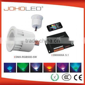dmx rgb led spotlight 5w ac12v 50/60HZ cob dimmable spot light