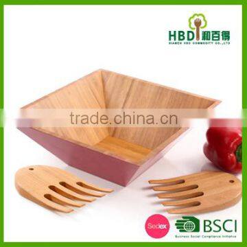 Red Bamboo Salad Bowl photo-5