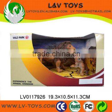 Simulation lion plastic toy wild animal model toys for sale