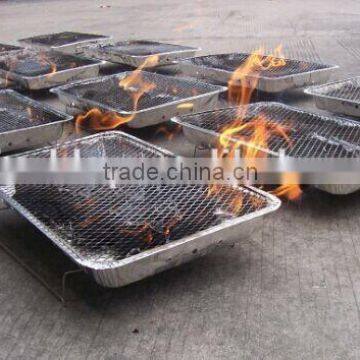 one time disposable charcoal bbq grill with charcoal