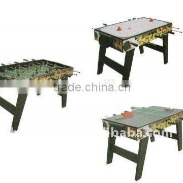Wholesale 3 in 1 multifunctional kids game table Soccer table / Table tennis table / push hockey table combo