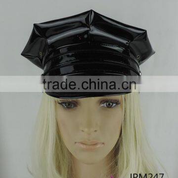 Leather Octagonal Cap Police Officer Hat Uniform Cap Party Caps photo-4