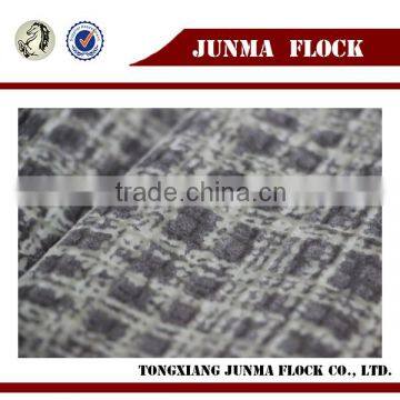 Manufacturer China Textile Fashion Design Check Floral Pattern Three Proofing Print Flocking Sofa Fabric photo-2