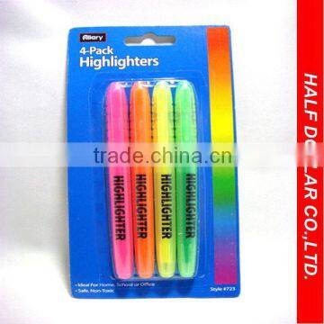 multi colored flat highlighter/high standard shaped marker highlighter pen/highlighter marker