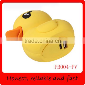 PVC cartoon yellow duck power bank 2600mah