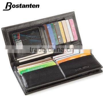 Business Men Genuine Leather Money Clip Long Wallet and Clutch Bag photo-3