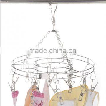 round shaped Plastic Cloth hanger with clips