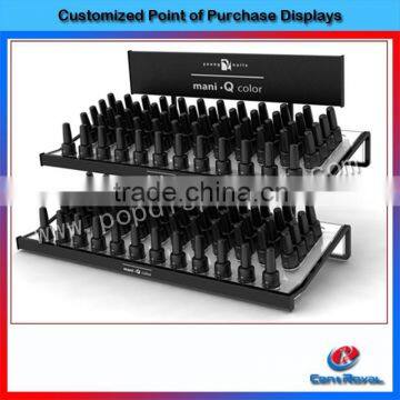 Hot new products 2-layers metal opi nail polish display rack