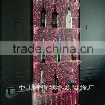 Led Lighting Bubble Water Liquor Display Rack,with Color Changing,Amazing Water Bubble Wine Rack,