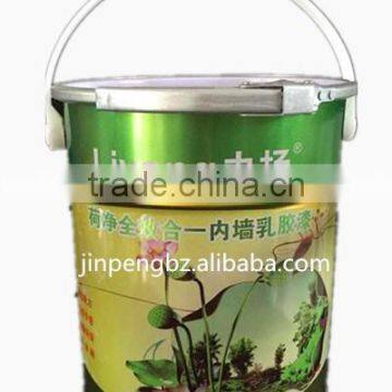 5L tin bucket has plastic handle and ring