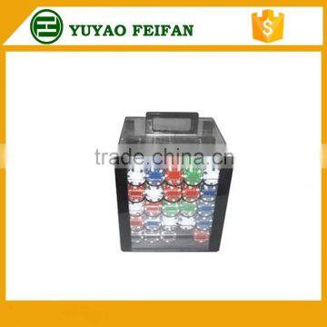 poker chip use case with Window packed plastic high quality poker chip set