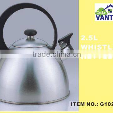 Classic design 2.5L water kettle whistling kettle stainless steel tea kettle with satin polish