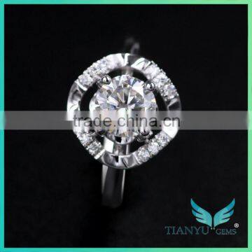 Factory price Higt quality 1ct White Loose Moissanite diamond 10k 14k 18k PT925 Ring